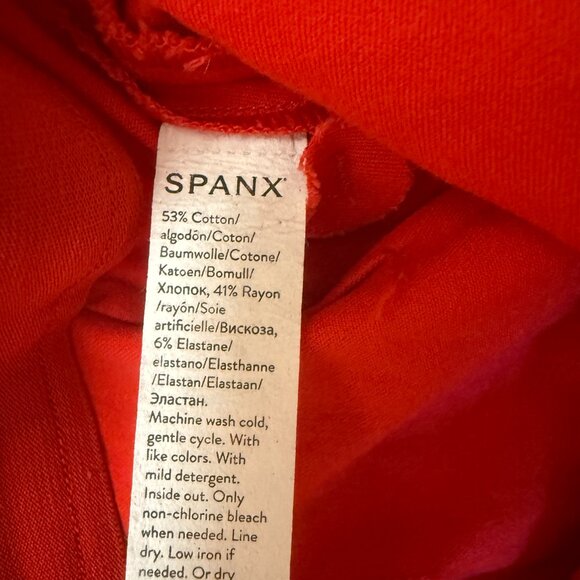Spanx On-the-Go Cropped Wide Leg Ankle Pants in True Red Women's size L Petite - Picture 7 of 10